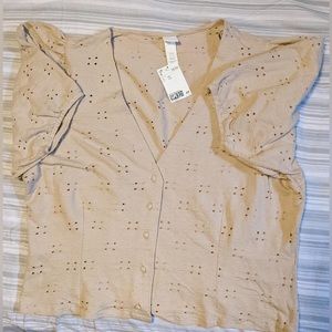 H&M Women’s bubble sleeve cropped blouse